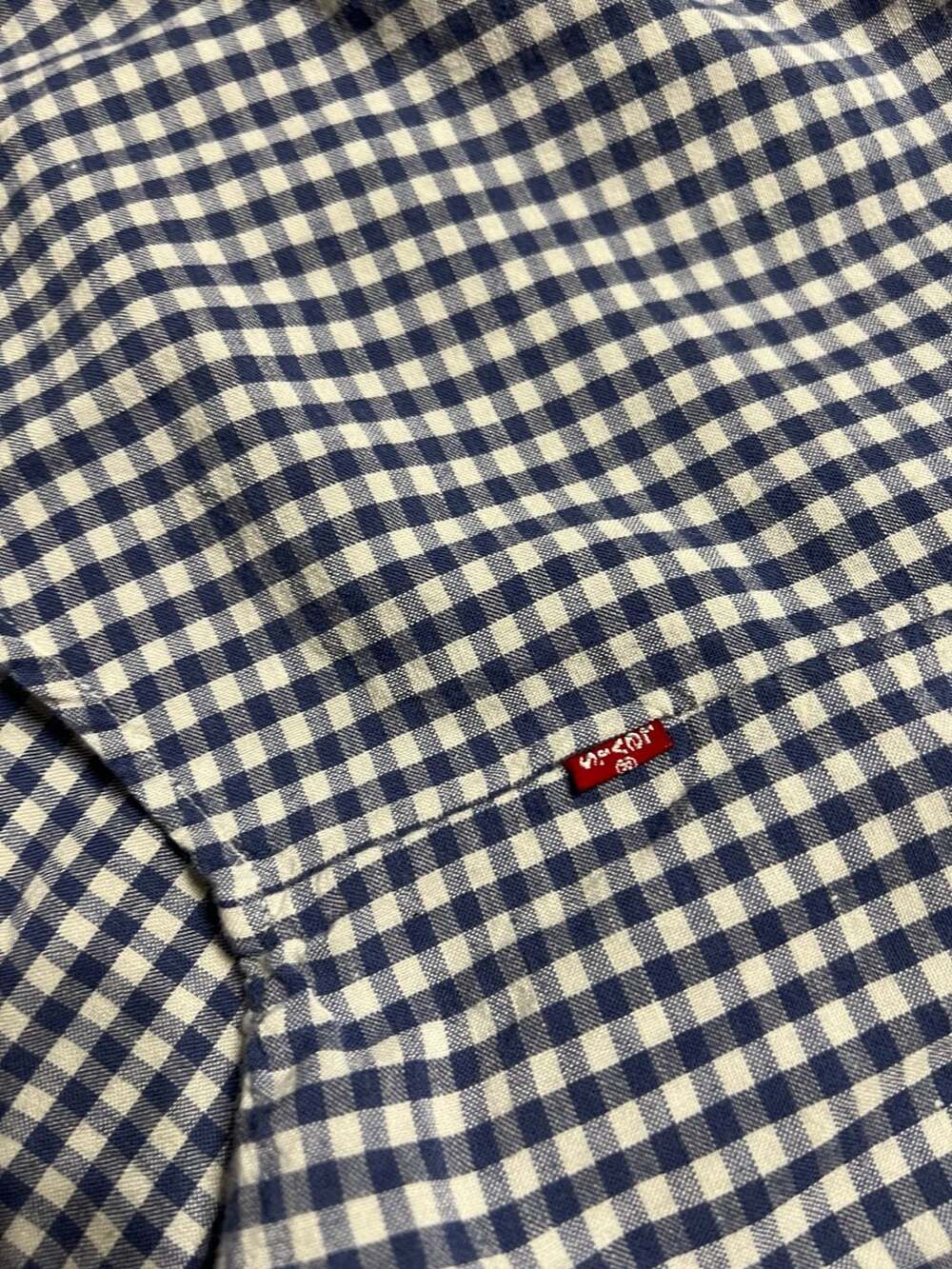 Levi's Women's Blue and White Gingham Sleeveless Blouse Size M - Picture 4 of 4